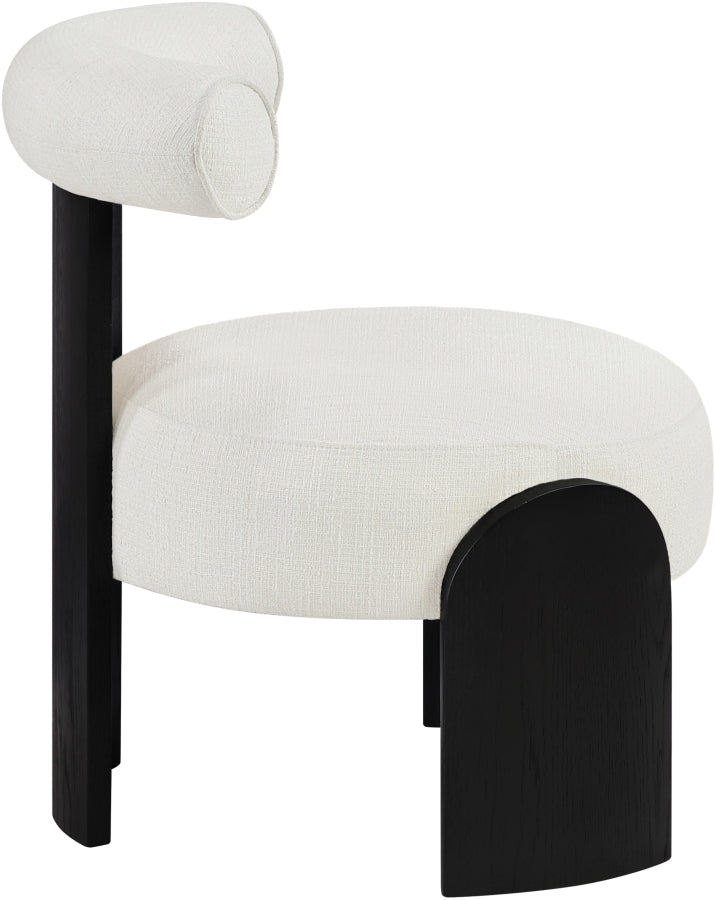Calder Linen Textured Fabric Upholstered Chair in Cream - 33025Cream