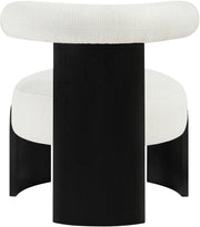 Calder Linen Textured Fabric Upholstered Chair in Cream - 33025Cream