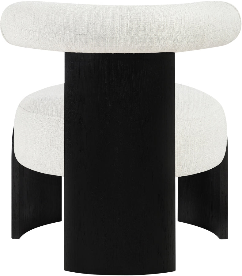 Calder Linen Textured Fabric Upholstered Chair in Cream - 33025Cream