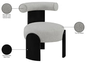 Calder Linen Textured Fabric Upholstered Chair in Grey - 33025Grey