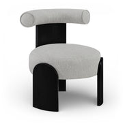 Calder Linen Textured Fabric Upholstered Chair in Grey - 33025Grey