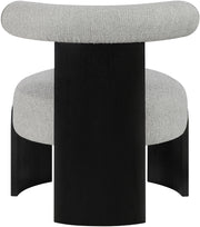 Calder Linen Textured Fabric Upholstered Chair in Grey - 33025Grey