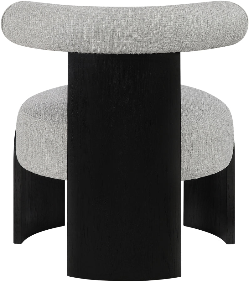 Calder Linen Textured Fabric Upholstered Chair in Grey - 33025Grey