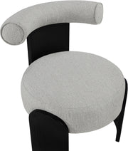 Calder Linen Textured Fabric Upholstered Chair in Grey - 33025Grey