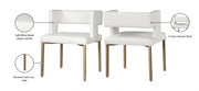 Caleb Vegan Leather Upholstered Dining Chair in White, Set of 2 - 967White-C