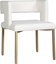 Caleb Vegan Leather Upholstered Dining Chair in White, Set of 2 - 967White-C