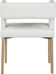 Caleb Vegan Leather Upholstered Dining Chair in White, Set of 2 - 967White-C