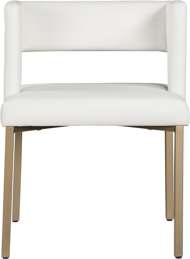 Caleb Vegan Leather Upholstered Dining Chair in White, Set of 2 - 967White-C