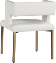 Caleb Vegan Leather Upholstered Dining Chair in White, Set of 2 - 967White-C