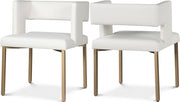 Caleb Vegan Leather Upholstered Dining Chair in White, Set of 2 - 967White-C