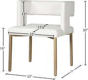 Caleb Vegan Leather Upholstered Dining Chair in White, Set of 2 - 967White-C