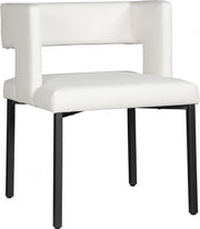 Caleb Vegan Leather Upholstered Dining Chair in White, Set of 2 - 968White-C