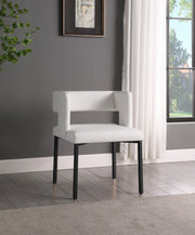 Caleb Vegan Leather Upholstered Dining Chair in White, Set of 2 - 968White-C