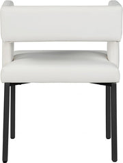 Caleb Vegan Leather Upholstered Dining Chair in White, Set of 2 - 968White-C