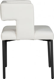 Caleb Vegan Leather Upholstered Dining Chair in White, Set of 2 - 968White-C
