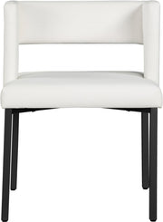 Caleb Vegan Leather Upholstered Dining Chair in White, Set of 2 - 968White-C