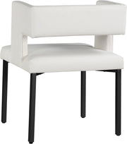 Caleb Vegan Leather Upholstered Dining Chair in White, Set of 2 - 968White-C