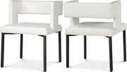 Caleb Vegan Leather Upholstered Dining Chair in White, Set of 2 - 968White-C