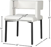 Caleb Vegan Leather Upholstered Dining Chair in White, Set of 2 - 968White-C