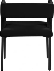 Caleb Velvet Upholstered Dining Chair in Black, Set of 2 - 968Black-C