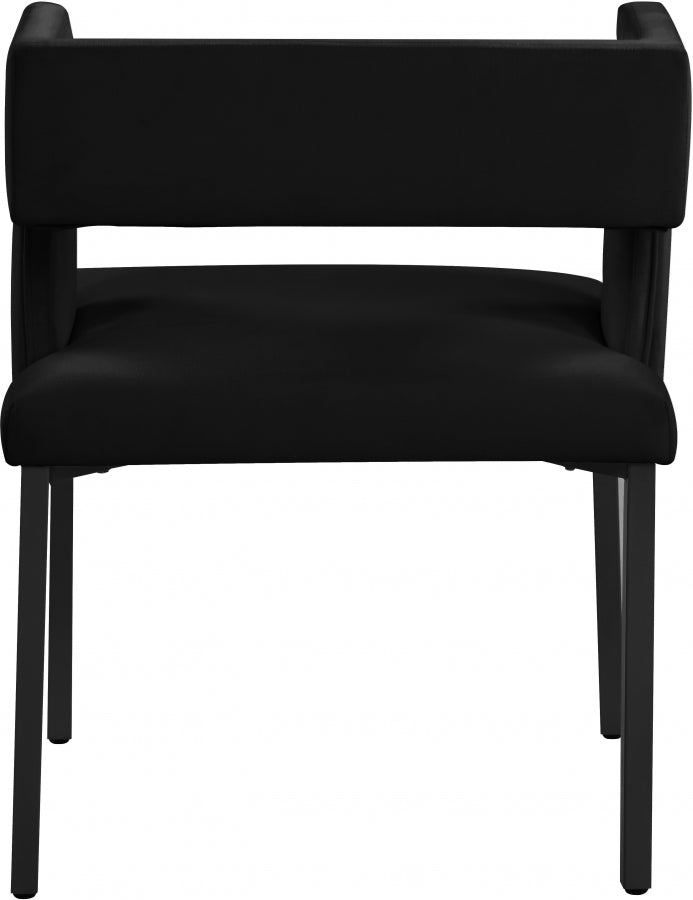 Caleb Velvet Upholstered Dining Chair in Black, Set of 2 - 968Black-C