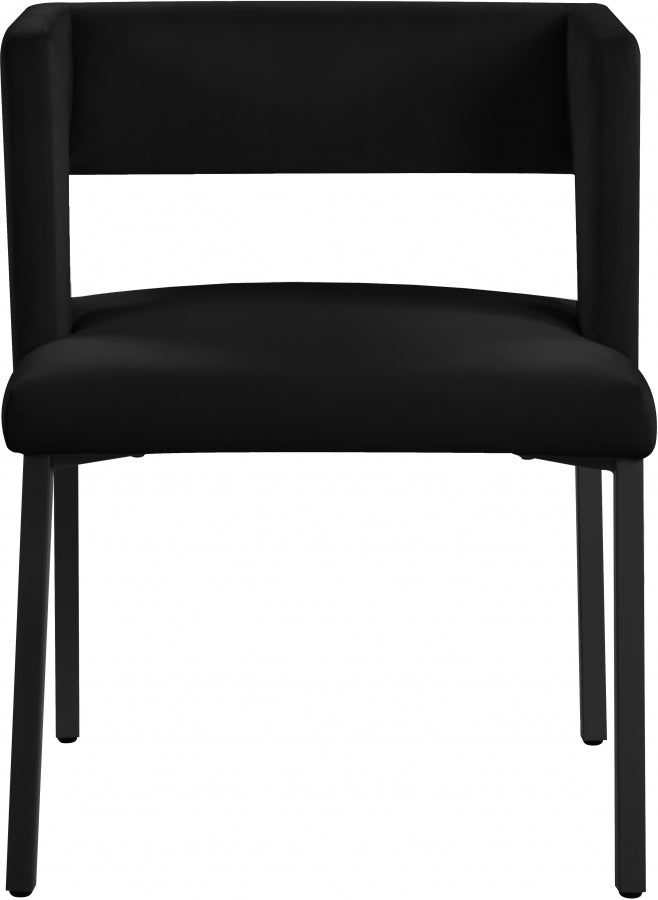 Caleb Velvet Upholstered Dining Chair in Black, Set of 2 - 968Black-C