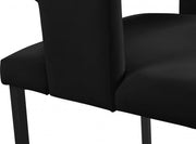 Caleb Velvet Upholstered Dining Chair in Black, Set of 2 - 968Black-C