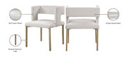 Caleb Velvet Upholstered Dining Chair in Cream, Set of 2 - 967Cream-C