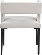 Caleb Velvet Upholstered Dining Chair in Cream, Set of 2 - 968Cream-C