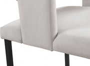 Caleb Velvet Upholstered Dining Chair in Cream, Set of 2 - 968Cream-C