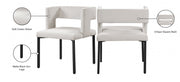 Caleb Velvet Upholstered Dining Chair in Cream, Set of 2 - 968Cream-C