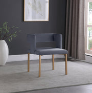 Caleb Velvet Upholstered Dining Chair in Grey, Set of 2 - 967Grey-C