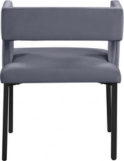Caleb Velvet Upholstered Dining Chair in Grey, Set of 2 - 968Grey-C