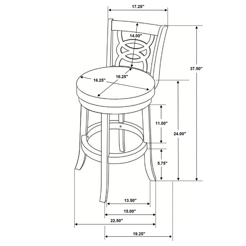 Calecita Wood Swivel Counter Stool Cappuccino (Set of 2) - 101929