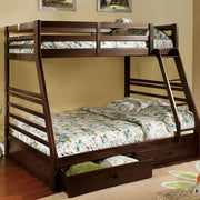 California Dark Walnut Bunk Bed - CM-BK588EX-BED