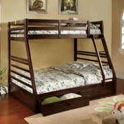 California Dark Walnut Bunk Bed - CM-BK588EX-BED