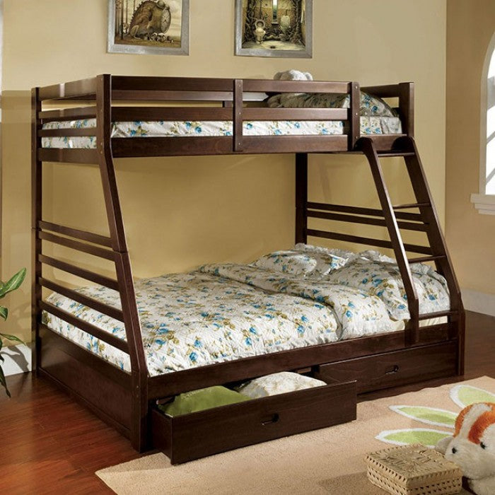 California Dark Walnut Bunk Bed - CM-BK588EX-BED