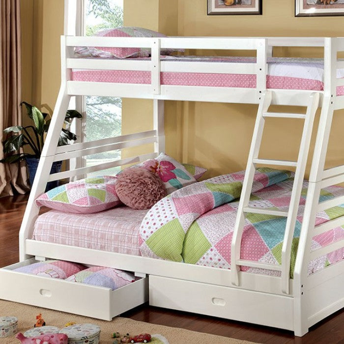 California White Bunk Bed - CM-BK588WH-BED