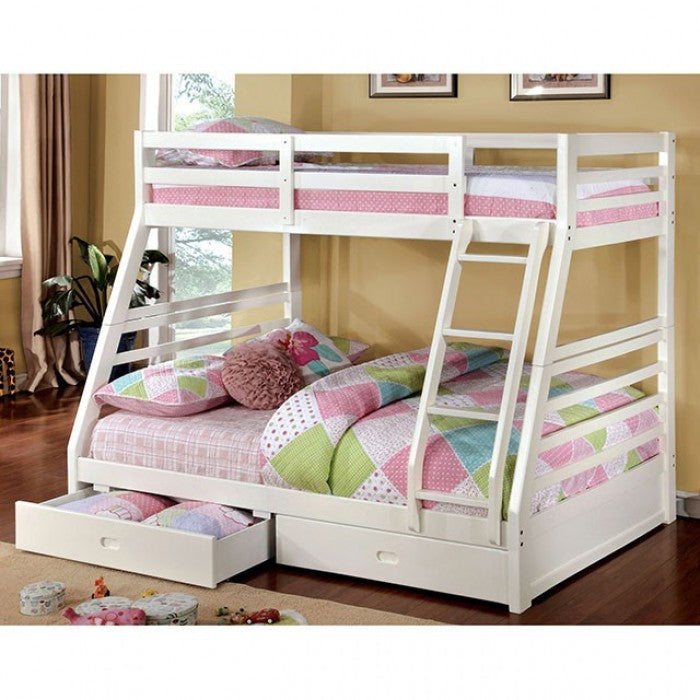 California White Bunk Bed - CM-BK588WH-BED