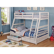 California Wire-Brushed White Bunk Bed - CM-BK588BWH-BED