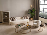 Calista 4-pieces (2 Four Seater Sofa &  2 Chair) Livingroom in Cream - 200-GAB-CAL-4411