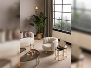 Calista 4-pieces (2 Four Seater Sofa &  2 Chair) Livingroom in Cream - 200-GAB-CAL-4411