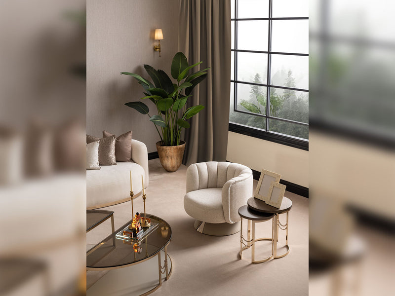 Calista 4-pieces (2 Four Seater Sofa &  2 Chair) Livingroom in Cream - 200-GAB-CAL-4411