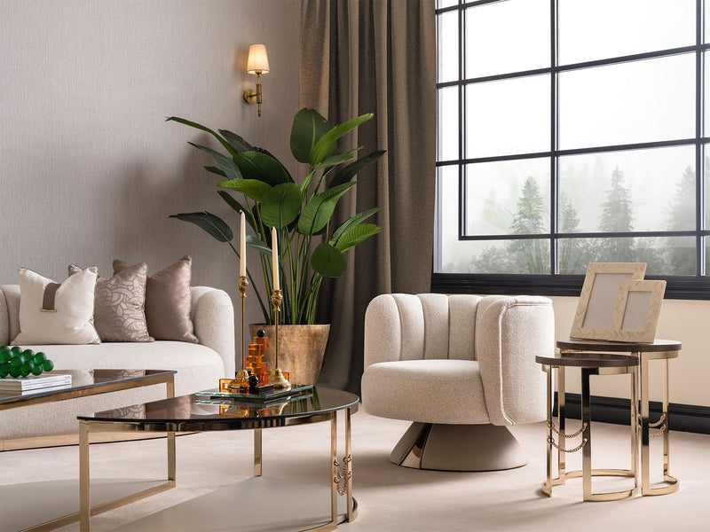 Calista 4-pieces (2 Four Seater Sofa &  2 Chair) Livingroom in Cream - 200-GAB-CAL-4411
