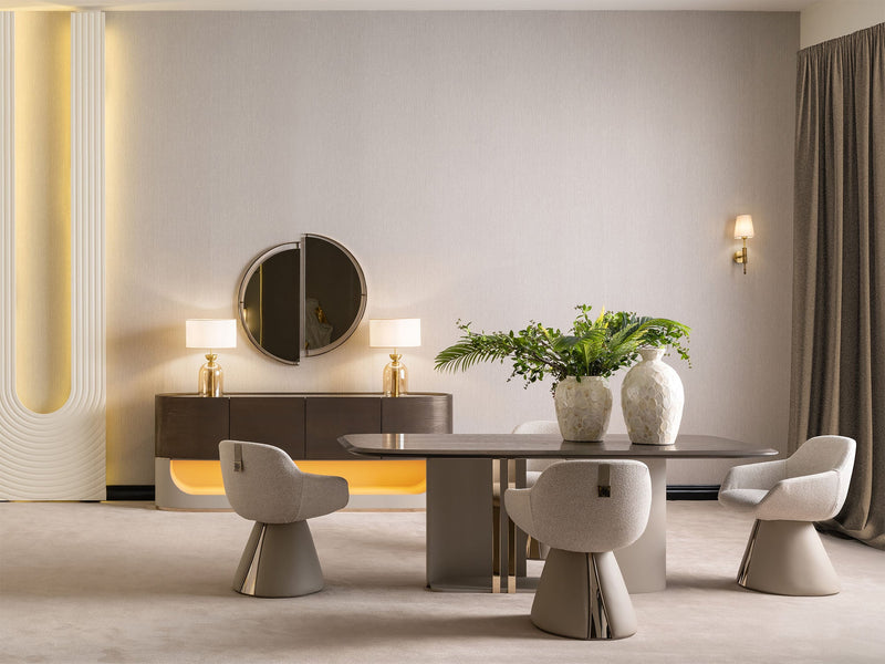 Calista Diningroom (Consol With Mirror & Dining Table & 6 Dining Chair) - 200-GAB-CAL-DT-6-SET