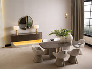 Calista Diningroom (Consol With Mirror & Dining Table & 6 Dining Chair) - 200-GAB-CAL-DT-6-SET