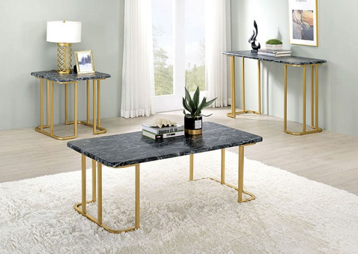 Calista Gold/Black Sofa Table - CM4564BK-S