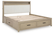 Calmoro Gray King Bookcase Bed - B602B8