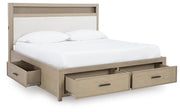 Calmoro Gray King Bookcase Bed - B602B8