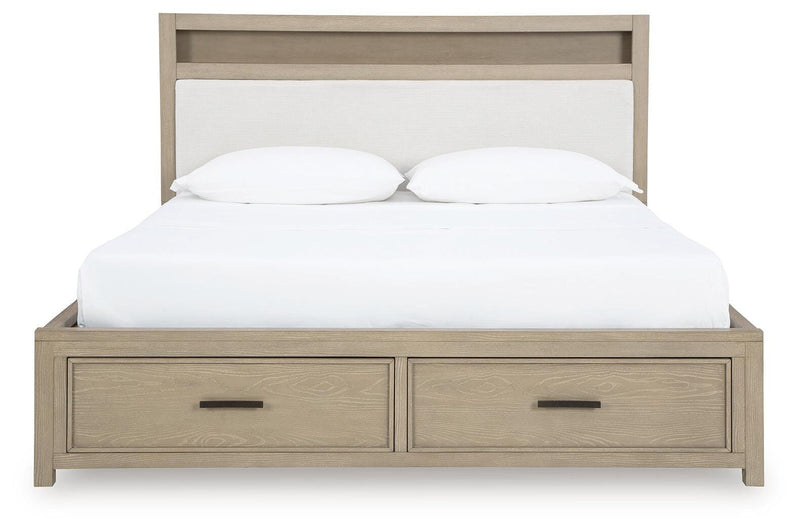 Calmoro Gray King Bookcase Bed - B602B8